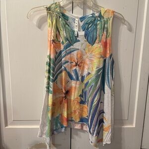 Tropical Leaf Print Top